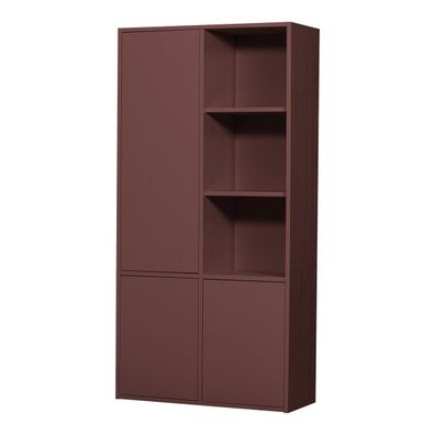 Schrank Merel - Kiefernholz Burgunderrot, 100 cm (Gr. 100x40x200 cm)
