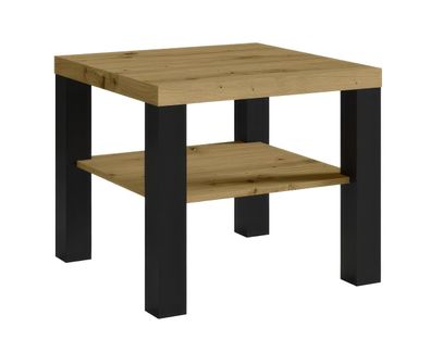 Robuster kleiner Couchtisch mit praktischem Ablagefach "Temerin" 30a, Eiche Arti