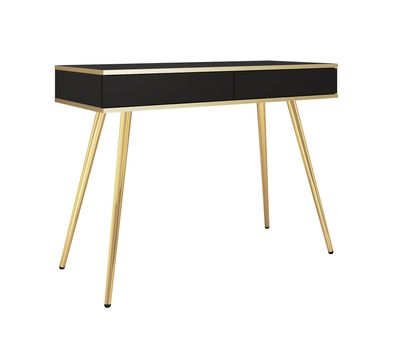 Eleganter Schminktisch mit Push-to-open Funktion Horsham 72, Farbe: Schwarz, zwe