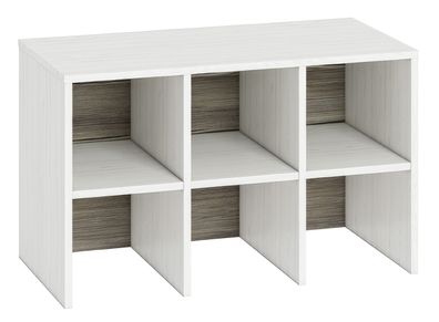 Schuhregal Knoxville 22, Farbe: Kiefer Weiß / Grau - Abmessungen: 49 x 80 x 40 c