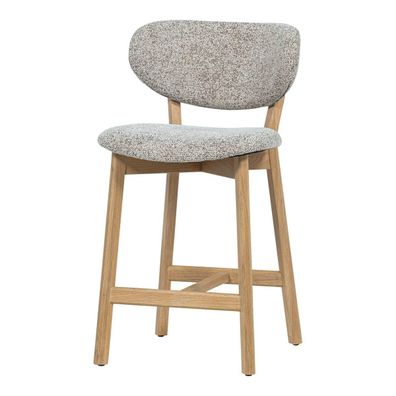Barhocker Udar - Melange-Stoff Natur, Gestell Natur (Gr. 51x58x94 cm)
