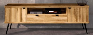 TV-Unterschrank Rolleston 28 Wildeiche massiv geölt - Abmessungen: 57 x 180 x 46