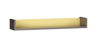 Jugendzimmer - Hängeregal / Wandregal Gregor 05, Farbe: Eiche Dunkelbraun / Gelb