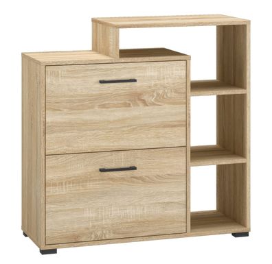 Schuhschrank Vacaville 12, Farbe: Sonoma Eiche hell - Abmessungen: 90 x 120 x 34