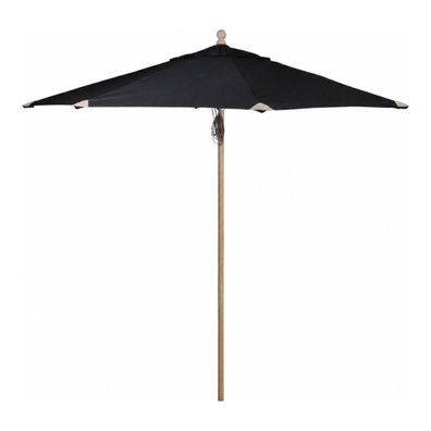 Sonnenschirm Reggio aus Buchenholz und Polyester, modern skandinavisch, schwarz,