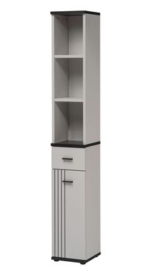 Schrank | 3 offene Fächer | Farbe: Kaschmir / Schwarz | 1 Schublade | Maße: 30 x