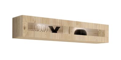 Hängevitrine | inkl. LED-Beleuchtung | Farbe: Eiche Hickory Jackson | 1 Kipptür