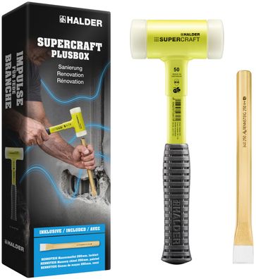 HALDER Supercraft Plusbox Sanierung Schonhammer Ø 50 mm + Rennsteig Maurermeißel