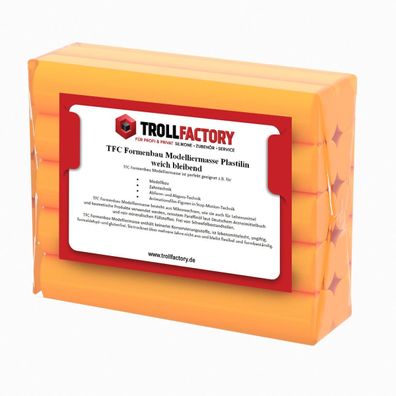 Modelliermasse Plastilin orange, weich bleibend für Modell und Kunst Anwendungen