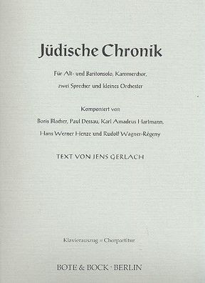 Jüdische Chronik Klavierauszug/Chorpartitur Noten