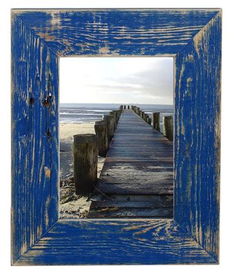 Mein Landhaus Bilderrahmen marineblau Altholz