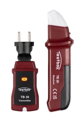 Testboy Sicherungsfinder 30 Set Sender Empfänger fér Steckdosen Rot/Schwarz