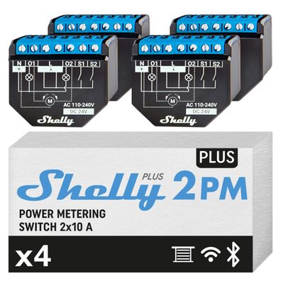 Shelly Plus 2PM Defekt WLAN Smart Relais 2 Kanäle Strommessung 4er