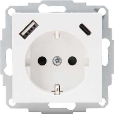 Kopp HK07 Unterputz Steckdose mit USB C und USB A reinweiß