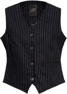 Queen Kerosin Damen Pinstripe Retro Weste QKU49007