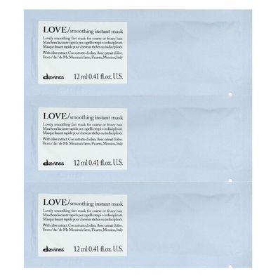 Davines, Love Smoothing, Crememaske zur Haarbehandlung, 12 Stück, 12 ml