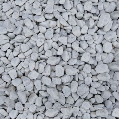 Profi Carrara rund 12-16mm 20kg - dekorativer Marmor Splitt aus Naturste