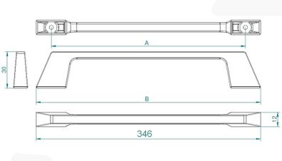 Möbelgriffe BA 128 - 320mm Küchengriff Schwarz matt Schrankgriff Stilo