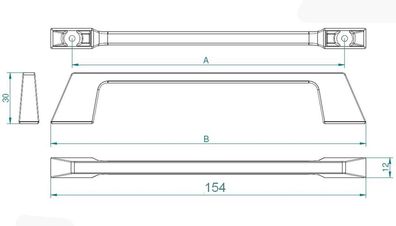 Möbelgriffe BA 128 - 320mm Küchengriffe Weiss matt Schrankgriff Stilo modern