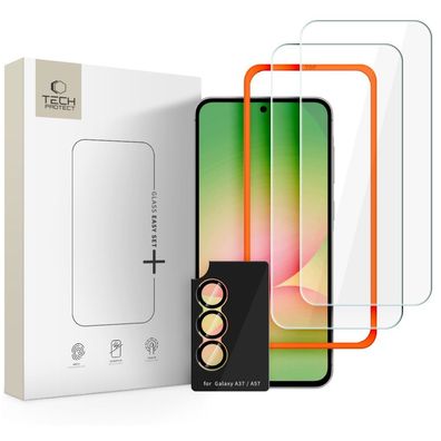 Tech-Protect Easy Set 3er-Pack Gehärtetes Glas für Samsung Galaxy A37 5G Displaysc