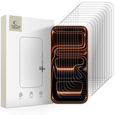 Tech-Protect Gehärtetes Glas Set (10er Packung) Kompatibel mit iPhone 16 Pro Max