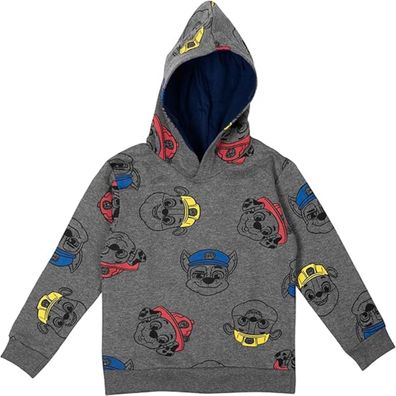 Paw Patrol Hoodie für Jungen Kapuzenpullover Pullover mit Kapuze Sweatshirt grau