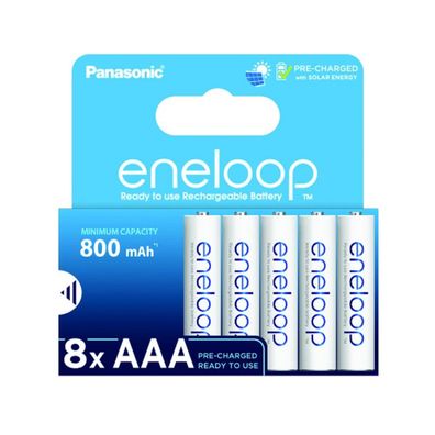 Panasonic Eneloop AAA Akkus 800 mAh 8 Stk. – wiederaufladbare Batterien mit Solare