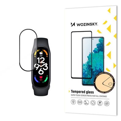 Full Glue kompatibel mit Xiaomi Mi Band 7 schwarzes gehärtetes Glas