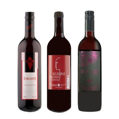 Imiglykos griechischer Rotwein halbsüß 3x 750ml Probierset Vaeni Lafkioti Soko