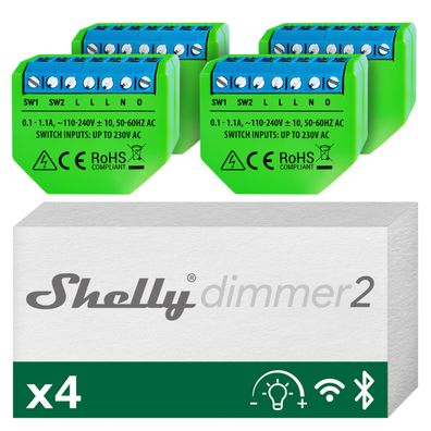 Shelly Dimmer 2 WLAN Lichtdimmer ohne Neutralleiter 4 Stéck