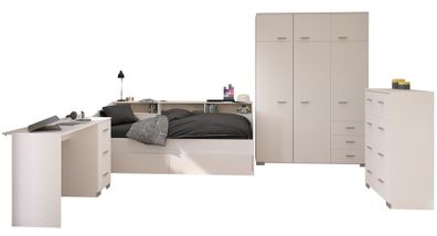 Kinderzimmer Set Parisot Sleep 5-tlg. Holzdekor Weiß/Eiche