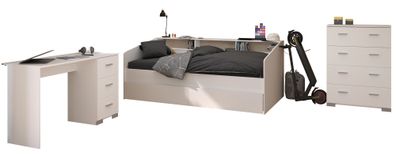 Kinderzimmer Set Parisot Sleep 4-tlg. Holzdekor Weiß/Eiche