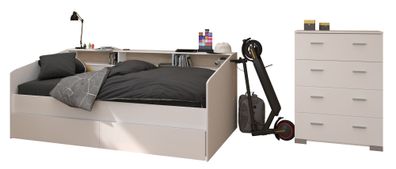 Kinderzimmer Set Parisot Sleep 3-tlg. Holzdekor Weiß/Eiche