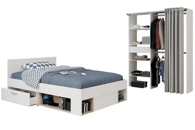 Kinderzimmer Set Parisot Achille 2-tlg. Holzdekor Weiß/Eiche