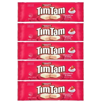 Tim Tam Strawberries & Cream Biscuits Pack of 5 5x165 g