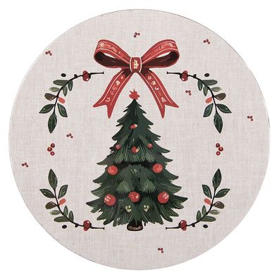 Clayre & Eef Unterteller Ø 33 cm Beige Kunststoff (Gr. Ø 33x1 cm)