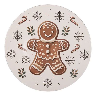 Clayre & Eef Unterteller Ø 33 cm Beige Kunststoff (Gr. Ø 33x1 cm)