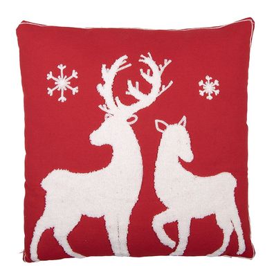 Clayre & Eef Dekokissen 45x45 cm Rot Polyester (Gr. 45x5x45 cm)