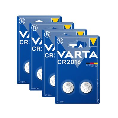 4x Varta Knopfzelle 3V CR2016 CR 2016 2er Blister Neu Batterie