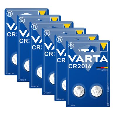 6x Varta Knopfzelle 3V CR2016 CR 2016 2er Blister Neu Batterie