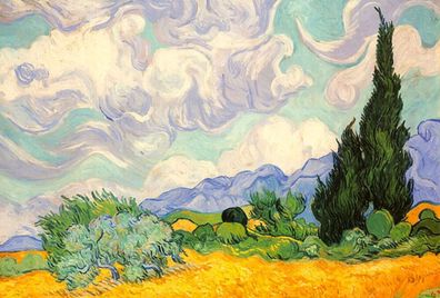 Van Gogh, Weizenfeld mit Zypressen