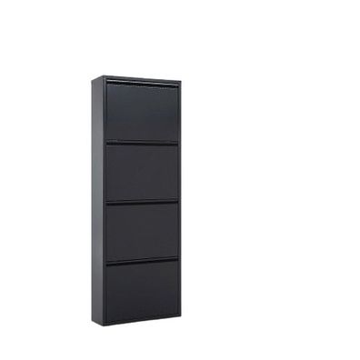 Schuhschrank Ode 50 x 15 x 136 cm Stahl Schwarz Schrank Garderobe