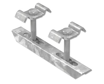 Doppelklemme für Rosthöhe 30 mm MW 30/30 mm aus St37, feuerverzinkt