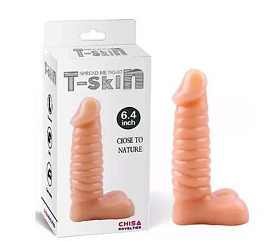 Dildo realistisch mit Rillen Saugfuß Natur ca 16,5 cm lang Anal