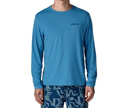 Patagonia Longsleeve L/S Cap Cool Daily - Boardshort Logo shore blue - light shore