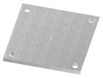 Ankerplatte 200 x 200 x 12 mm 5 Bohrungen | Stahl roh