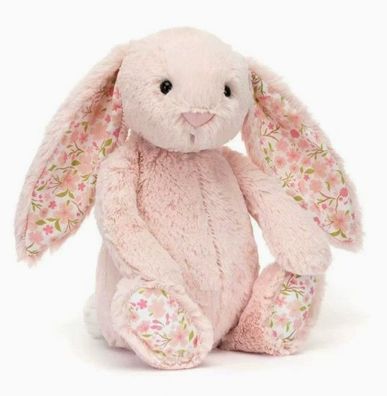 Jellycat Plüschtier, großes rosa Kaninchen mit Kirschblütenohren, 51 cm