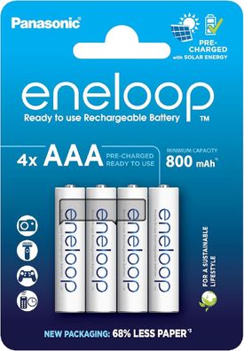 Eneloop AAA Akkus 800 mAh – 4er-Pack wiederaufladbare Batterien