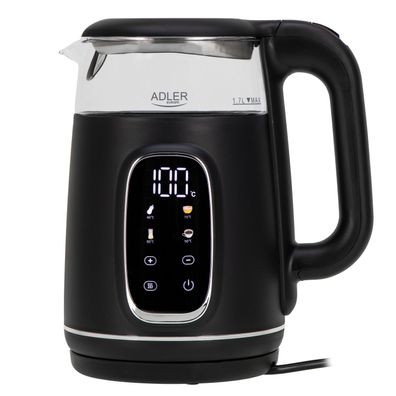 Adler Glas Wasserkocher 1,7L LED Temperaturwahl