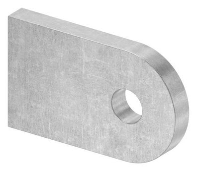 Anschweißlasche | Maße: 50x30x6 mm | Rundloch: Ø 9 mm | Stahl (roh) S235JR